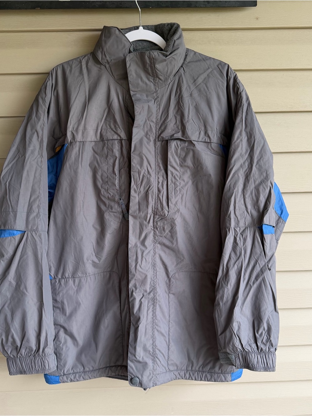Vintage American Eagle Outfitters Ski Snowboard Jacket Fleece Lined Gray Blue M
